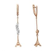 4364000001163 Серьги LOVE (любовь) бренд Platina (Au 585)