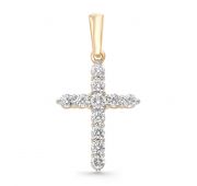 367-310 1,79 Подвеска крест с бриллиантами бренд Brilliant Style (Au 585)