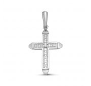 5-367-20 1,57 крест с бриллиантами из белого золота бренд Первая Бриллиантовая Компания (Au 585)
