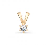 3803-100 0,79 Подвеска с одним бриллиантом бренд Алькор (Au 585)