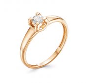 12927-100 1,58 Кольцо помолвочное с бриллиантом бренд Алькор (Au 585)