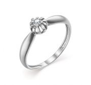 13512-200 1,77 Кольцо помолвочное с бриллиантом из белого золота бренд Алькор (Au 585)