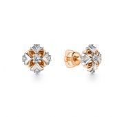 23196-100 2,33 Серьги пуссеты с бриллиантами бренд Алькор (Au 585)