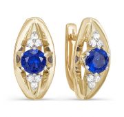 БР220157 4,49 Серьги золотые с сапфирами бренд Delta (Au 585)