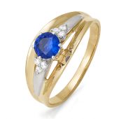 БР210157 Кольцо золотое с сапфиром бренд Delta (Au 585)