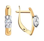 028501 Серьги из золота с фианитами (Au 585)