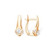 С13213086 Серьги с фианитами из золота (Au 585)