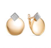 серьги из золота с фианитами бренд Delta