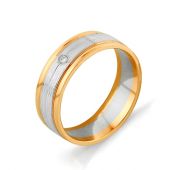 Кольцо обручальное с бриллиантами бренд Алькор