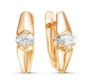 Серьги из золота с фианитами бренд Delta