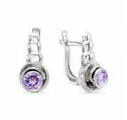 серьги с аметистом бренд Алькор (Серебро 925)