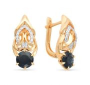 Серьги золотые с сапфирами бренд Алькор