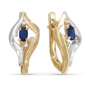 Серьги золотые с сапфирами бренд Delta