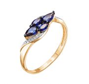 кольцо золотое с сапфиром