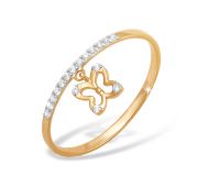 Кольцо бабочка из золота