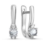 серьги с бриллиантами из белого золота бренд Delta