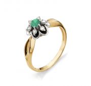 кольцо золотое с изумрудом бренд Алькор