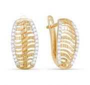 Серьги из золота с фианитами