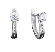 серьги из белого золота бренд Platina