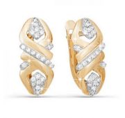 Серьги из золота с фианитами