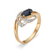 кольцо золотое с сапфиром бренд Алькор