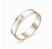 Кольцо обручальное с бриллиантами бренд Алькор