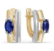 серьги золотые с сапфирами бренд Delta