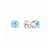 серьги пуссеты с топазами бренд Алькор