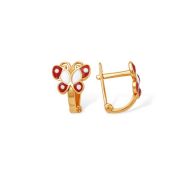серьги детские из золота бабочка