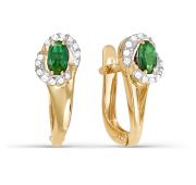 Серьги золотые с изумрудами