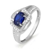 кольцо с сапфирами и бриллиантами из белого золота бренд Delta