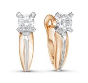 Серьги из золота с фианитами бренд Delta