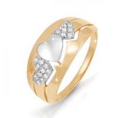 кольцо сердце из золота