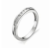 Кольцо с бриллиантами из белого золота бренд Алькор