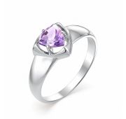 кольцо помолвочное с аметистом бренд Алькор