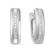 серьги дорожка с бриллиантами из белого золота бренд Delta