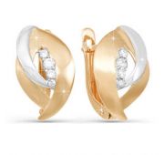 Серьги из золота с фианитами бренд Delta