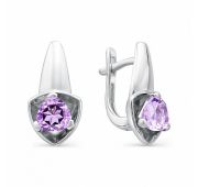 Серьги с аметистом бренд Алькор