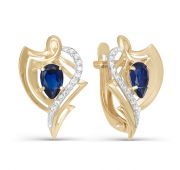 Серьги золотые с сапфирами бренд Delta