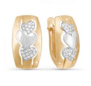 Серьги из золота с фианитами