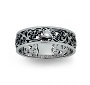 кольцо обручальное с бриллиантами