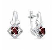 Серьги с гранатом бренд Алькор