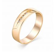 кольцо обручальное с бриллиантами бренд Алькор