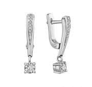Е0579101-01 серьги с бриллиантами из белого золота (Au585)