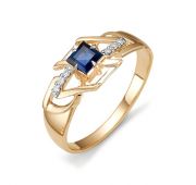 кольцо золотое с сапфиром бренд Алькор