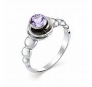 01-0400/00АМ-00 кольцо помолвочное с аметистом бренд Алькор серебро