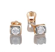 серьги пуссеты из золота бренд Platina