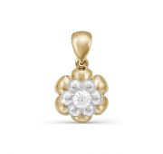 подвеска с одним камнем цветочек бренд Delta