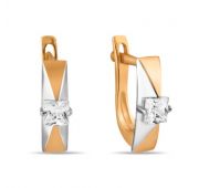 Серьги из золота с фианитами бренд Sanis