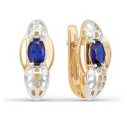 серьги золотые с сапфирами бренд Delta